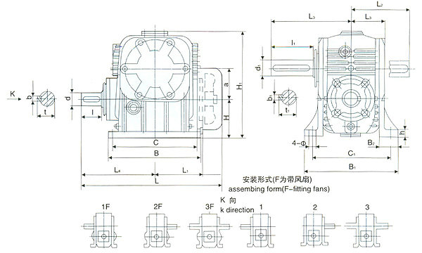 TPA平面包絡(luò)環(huán)面蝸桿減速機(jī)結(jié)構(gòu)圖