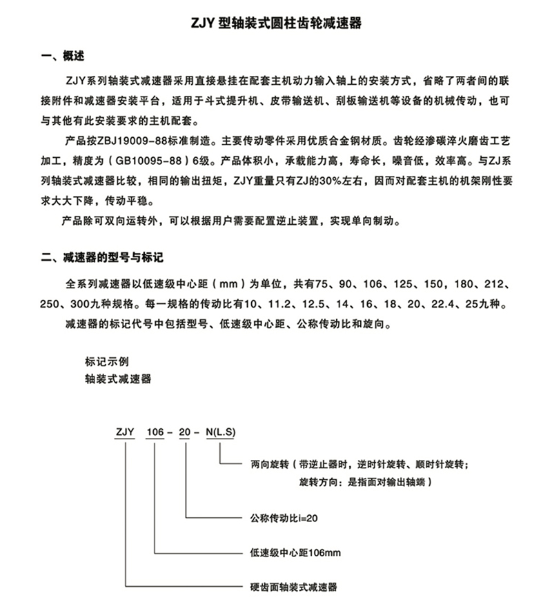 ZJY軸裝式減速機介紹